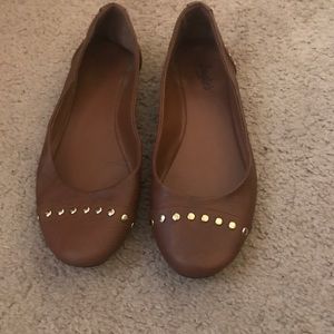 Leather studded flats